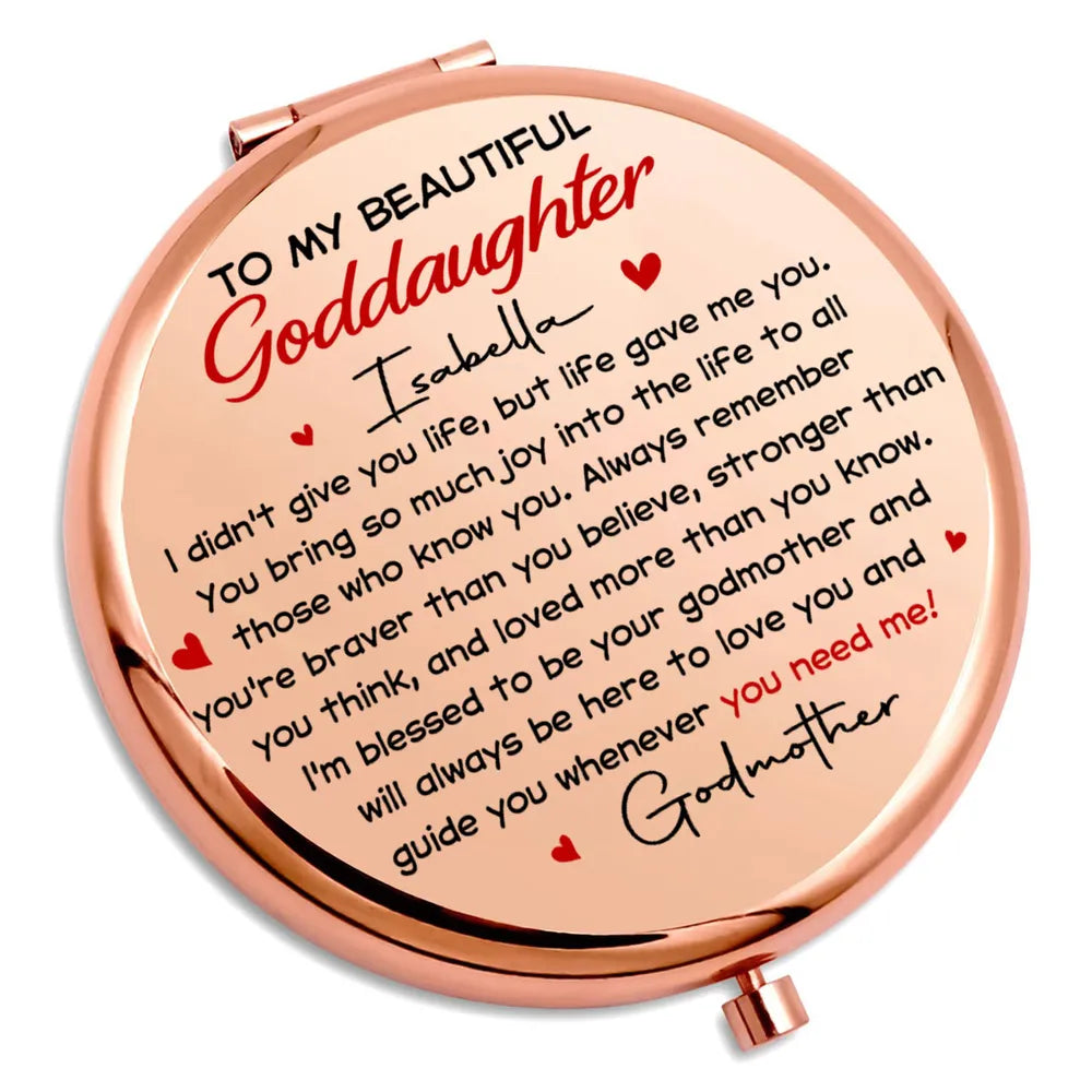 To My Beautiful Goddaughter - Personalized Custom Compact Mirror
