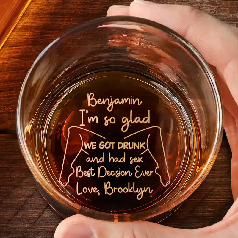 Personalized Whiskey Glass with Sexy Quote for Couple Nights, Unique Funny Gift for Whiskey Lover and Partner