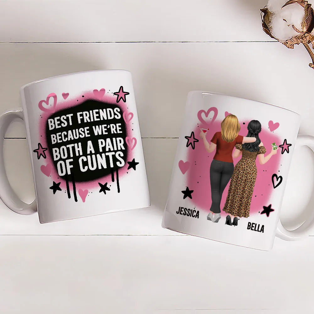 Personalized Best Friends Mug with Bold Funny Quote – Custom Characters, Unique Gift for Your Bestie